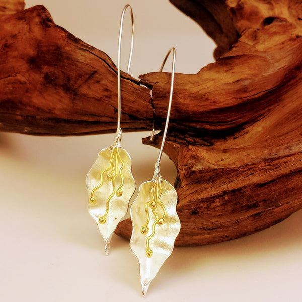 Silver Upscale Glamorous Dangle Flower Design Drop Hook Earrings