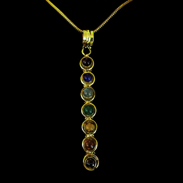 Chakras Brass Pendant with a Chain - BP-A10