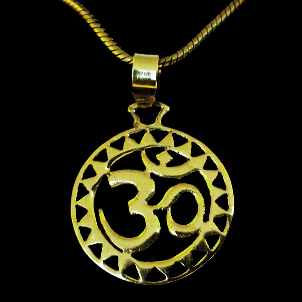 OM Brass Pendant with a Chain - BP-C6